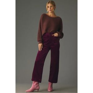 Anthropologie The Colette Cropped Wide-Leg Corduroy Pants by Maeve